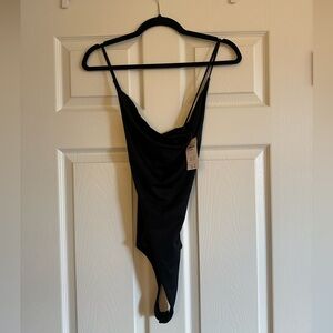 Cowl Neck Black Tank Bodysuit by Abercrombie